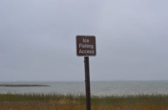 Ice fishing access on a North Dakota lake