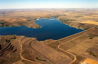 Bowman-Haley Dam and Lake in southwestern North Dakota